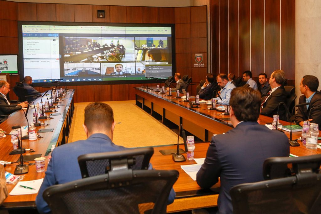 24/03/2020 - Videoconferencia do overnador Carlos Massa ratinho Junior com o presidente Jair Bolsonaro Foto Gilson Abreu