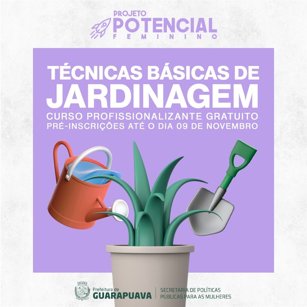 inscrições para o curso de técnicas de jardinagem